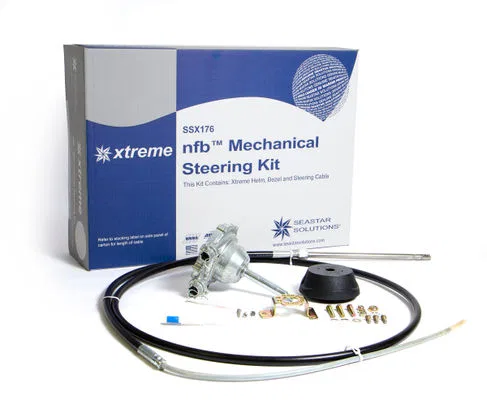 SSX17620 – SEASTAR Boat Steering System Helm, Rear Mount Rotary Mechanical Steering Fits Single-Station Boats With Si...
